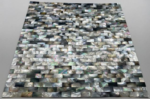 Black Brick Seamless Mother of Pearl Seashell Mosaic Tile for Bathroom Kitchen and Shower Wall Tile