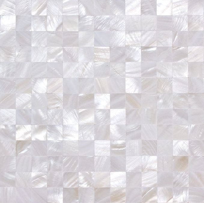 White Seamless Square Mother of Pearl Mosaic Tile for Bathroom Kitchen and Shower Wall Tile