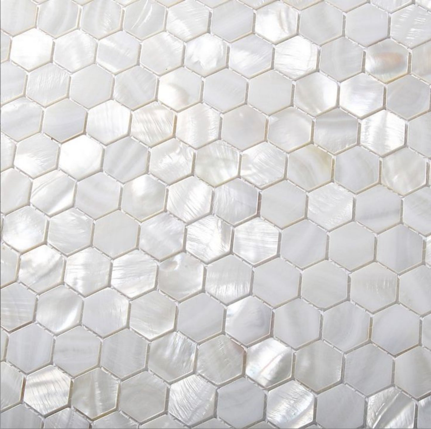 White Hexagon Mother of Pearl Mosaic Tile for Bathroom Kitchen and Shower Wall Tile