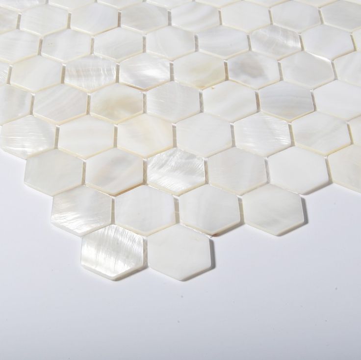 White Hexagon Mother of Pearl Mosaic Tile for Bathroom Kitchen and Shower Wall Tile