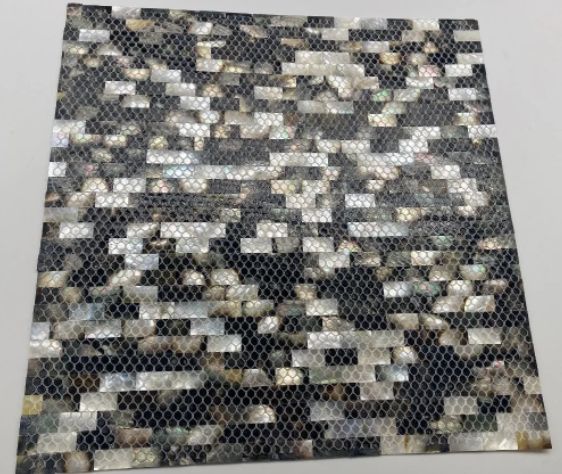 Black Brick Seamless Mother of Pearl Seashell Mosaic Tile for Bathroom Kitchen and Shower Wall Tile