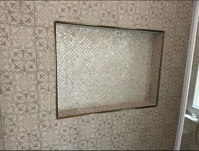White Fish Scale Mother of Pearl Mosaic Tile for Bathroom Kitchen Shower Wall Tile