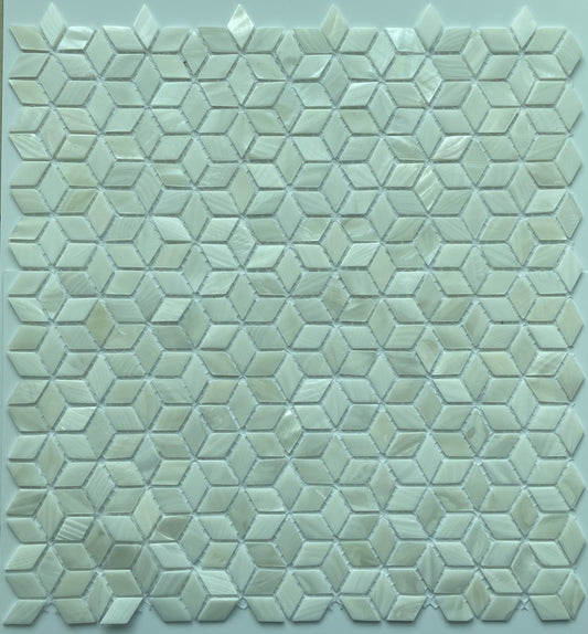 White Mini Diamond Mother of Pearl Mosaic Tile for Bathroom Kitchen and Shower Wall Tile
