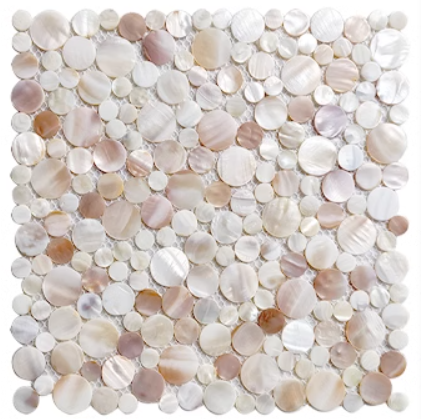 Serene Small and Big Circle Mother of Pearl Mosaic Tile for Bathroom Kitchen and Shower Wall Tile