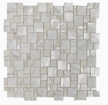 White Puzzle Mother of Pearl Mosaic Tile for Bathroom Kitchen and Shower Wall Tile