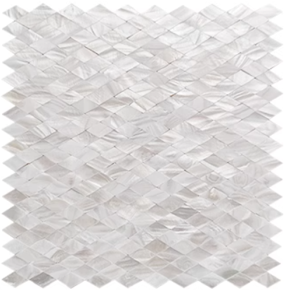 White Rhombus Seamless Mother of Pearl Mosaic Tile for Bathroom Kitchen Shower Wall Tile
