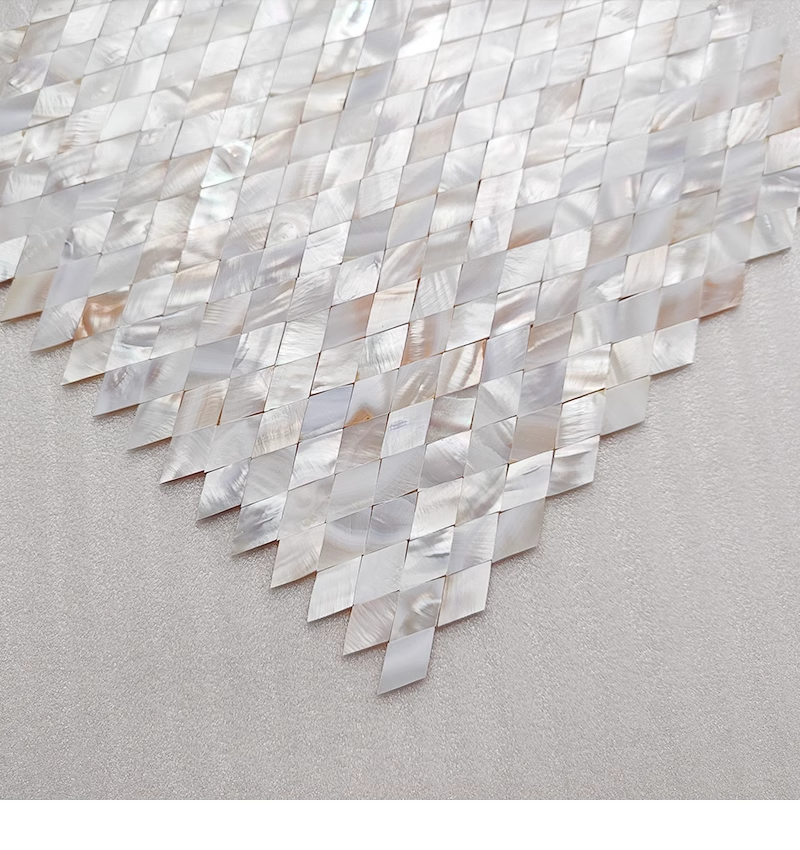 Serene Diamond Seamless Mother of Pearl Mosaic Tile for Bathroom Kitchen and Showwe Wall Tie