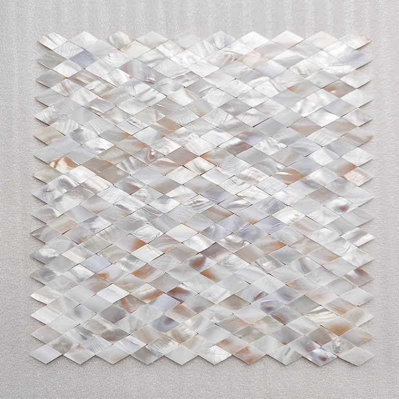 Serene Diamond Seamless Mother of Pearl Mosaic Tile for Bathroom Kitchen and Showwe Wall Tie