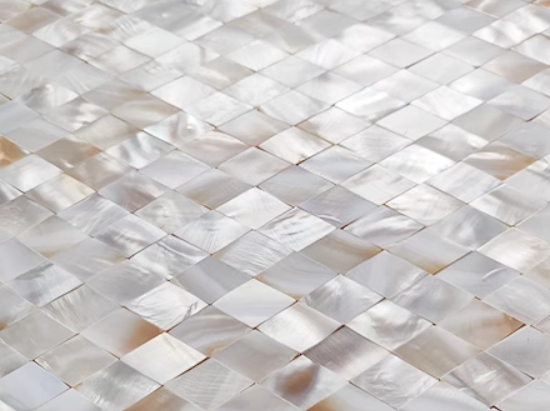 Serene Diamond Seamless Mother of Pearl Mosaic Tile for Bathroom Kitchen and Showwe Wall Tie