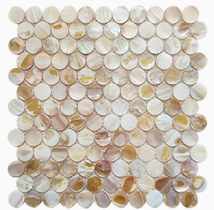 Dapple Circle Mother of Pearl Mosaic Tile for Bathroom Kitchen and Shower Wall Tile