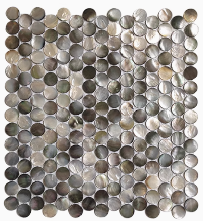 Black Circle Mother of Pearl Mosaic Seashell Tile for Bathroom Kitchen and Shower Wall Tile