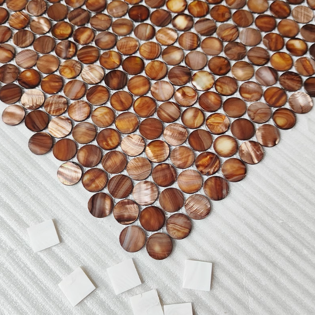 Dyed Circle Mother of Pearl Mosaic Tile for Bathroom Kitchen and Shower Wall Tile