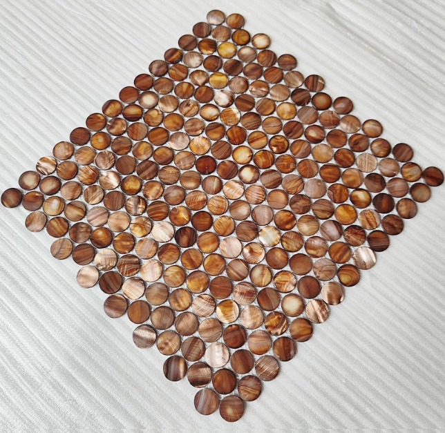 Dyed Circle Mother of Pearl Mosaic Tile for Bathroom Kitchen and Shower Wall Tile