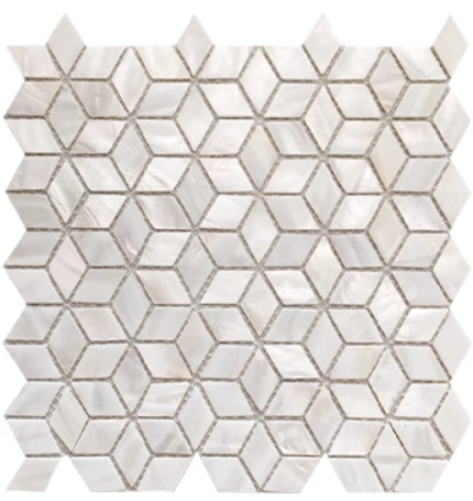 White Rhombus Mother of Pearl Mosaic Tile for Bathroom Kitchen and Shower Wall Tile