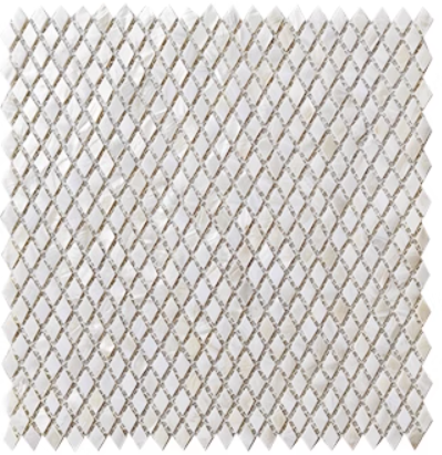 White Tiny Rhombus Mother of Pearl Mosaic Tile for Bathroom Kitchen and Shower Wall Tile