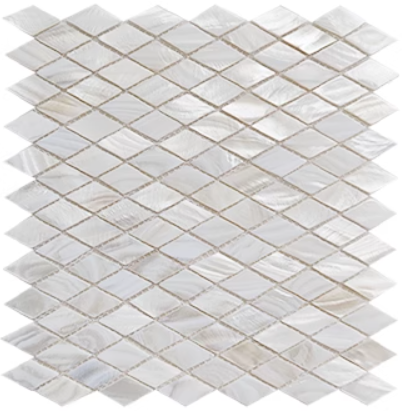 White Diamond Mother of Pearl Mosaic Tile for Bathroom Kitchen and Shower Wall Tile
