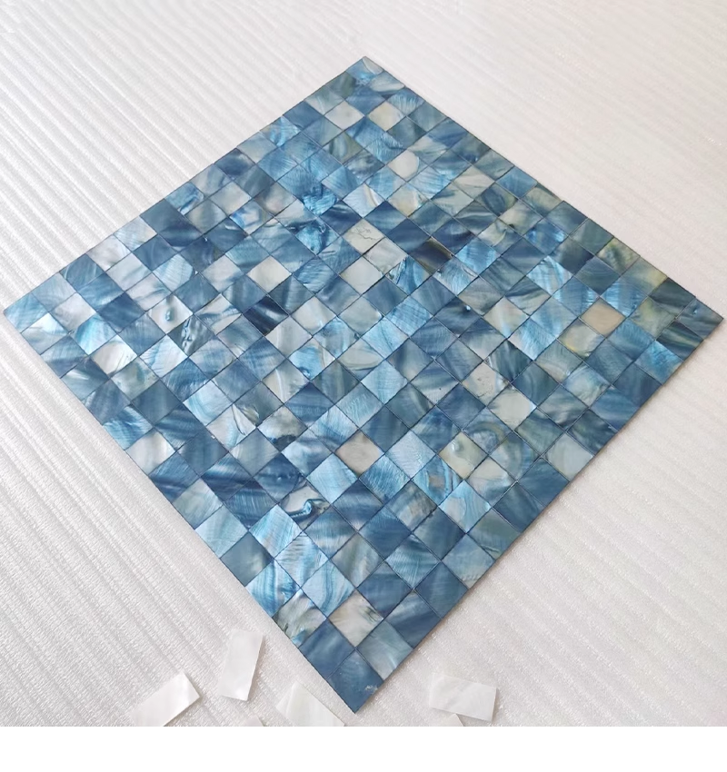 Dyed Square Groutless Mother of Pearl Mosaic Tile for Bathroom Kitchen and Shower Wall Tile
