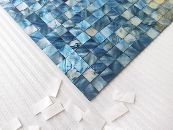 Dyed Square Groutless Mother of Pearl Mosaic Tile for Bathroom Kitchen and Shower Wall Tile