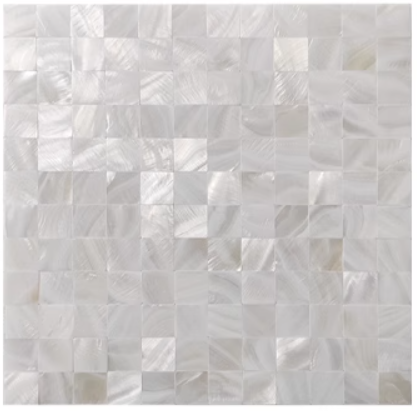 1" X 1" White Square Seamless Mother of Pearl Mosaic Tile For Bathroom Kitchen Shower Wall Tile