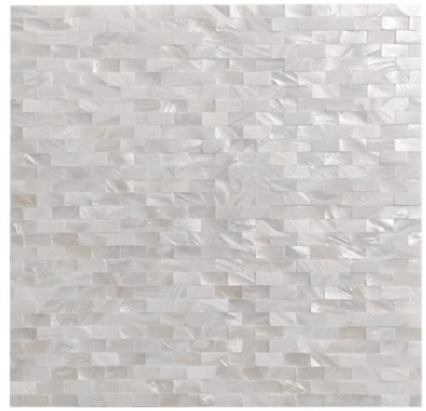 0.39" X 0.78"(10mmx20mm) Mosaic White Brick Seamless Mother of pearl Tile For Bathroom Kitchen Shower Wall Backsplash Tile