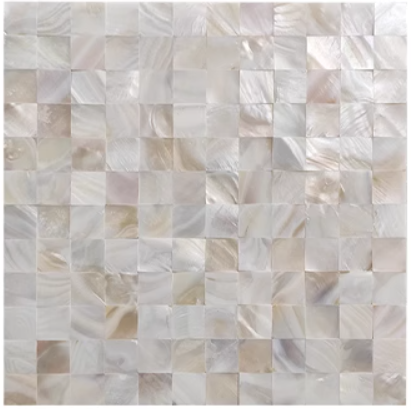 1" X 1" Serene Square Groutless Mother of Pearl Tile for Bathroom,Kitchen and Shower Wall Tile