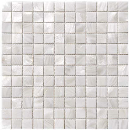 1" X 1"(25mm x 25mm) White Square Mother of Pearl Mosaic Tile for Bathroom Kitchan and Shower Wall Tile