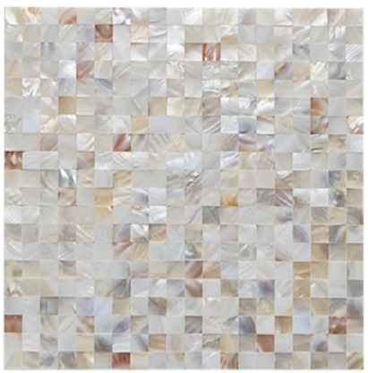 0.59" X 0.59"(15mm X 15mm) Serene Square Seamless Mother of Pearl Mosaic Tile for Bathroom Kitchen and Shower Wall Tile