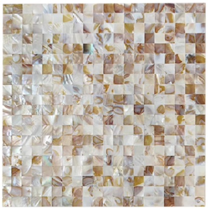 0.59" X 0.59"(15mm X 15mm) Dapple Square Seamless Mother of Pearl Mosaic Tile for Bathroom Kitchen and Shower Wall Tile
