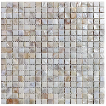 0.59" X 0.59"(15mm X 15mm) Serene Square Mother of Pearl Mosaic Tile for Bathroom Kitchen and Shower Wall Tile