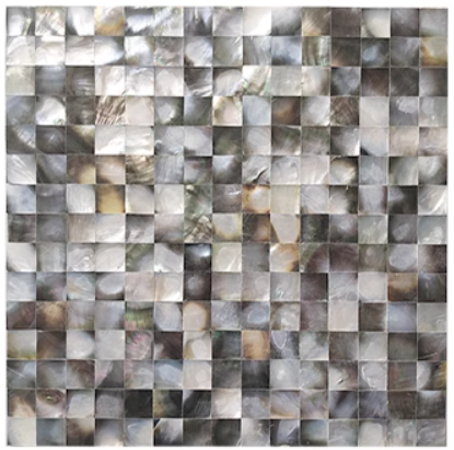 Black Square Seamless Mother of Pearl Seashell Mosaic Tile for Bathroom Kitchen and Shower Wall Tile