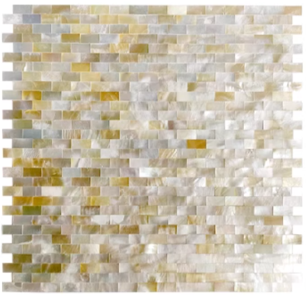 Yellow Brick Seamless Mother of Pearl Mosaic Seashell Tile for Bathroom Kitchen and Shower Wall Tile