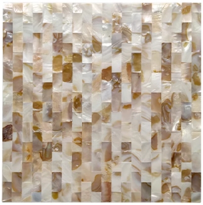 Dapple Brick Groutless Mother of Pearl Tile For Bathroom Kitchen Shower Wall Backsplash Tile