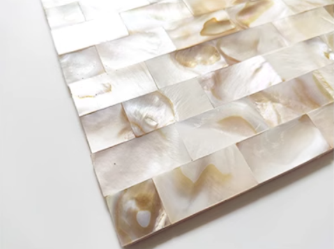 Dapple Brick Groutless Mother of Pearl Tile For Bathroom Kitchen Shower Wall Backsplash Tile