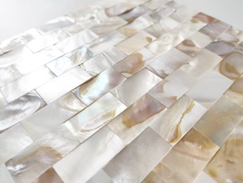 Dapple Brick Groutless Mother of Pearl Tile For Bathroom Kitchen Shower Wall Backsplash Tile