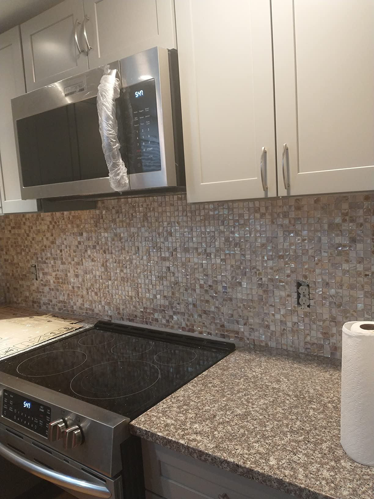 Dapple Square Mother of Pearl Mosaic Tile for Bathroom Kitchen and Shower Wall Tile