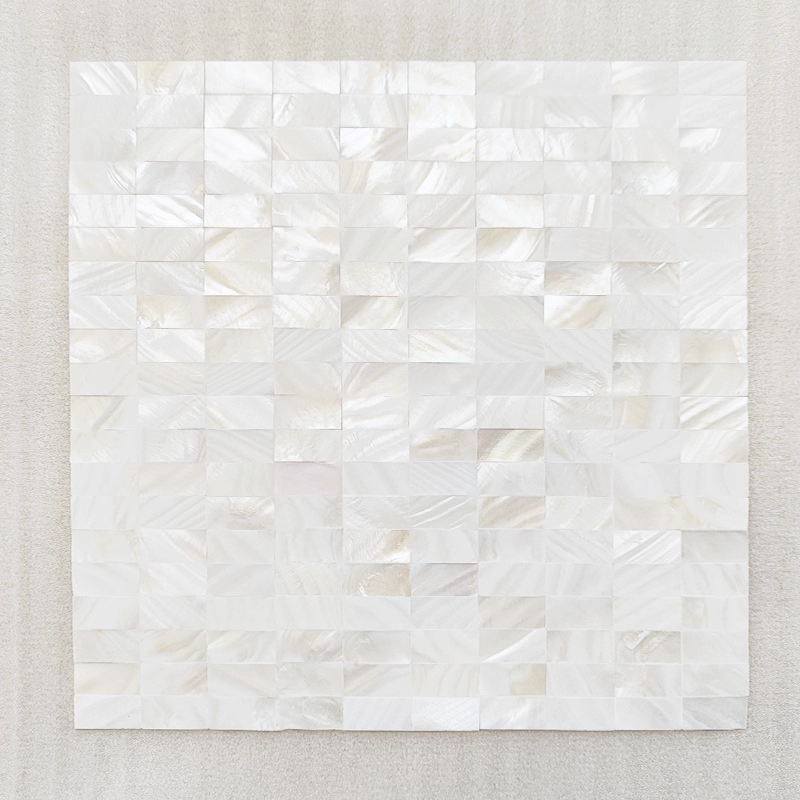 White Rectangular Seamless Mother of Pearl Mosaci Tile for Bathroom Kitchen Shower Wall Tile