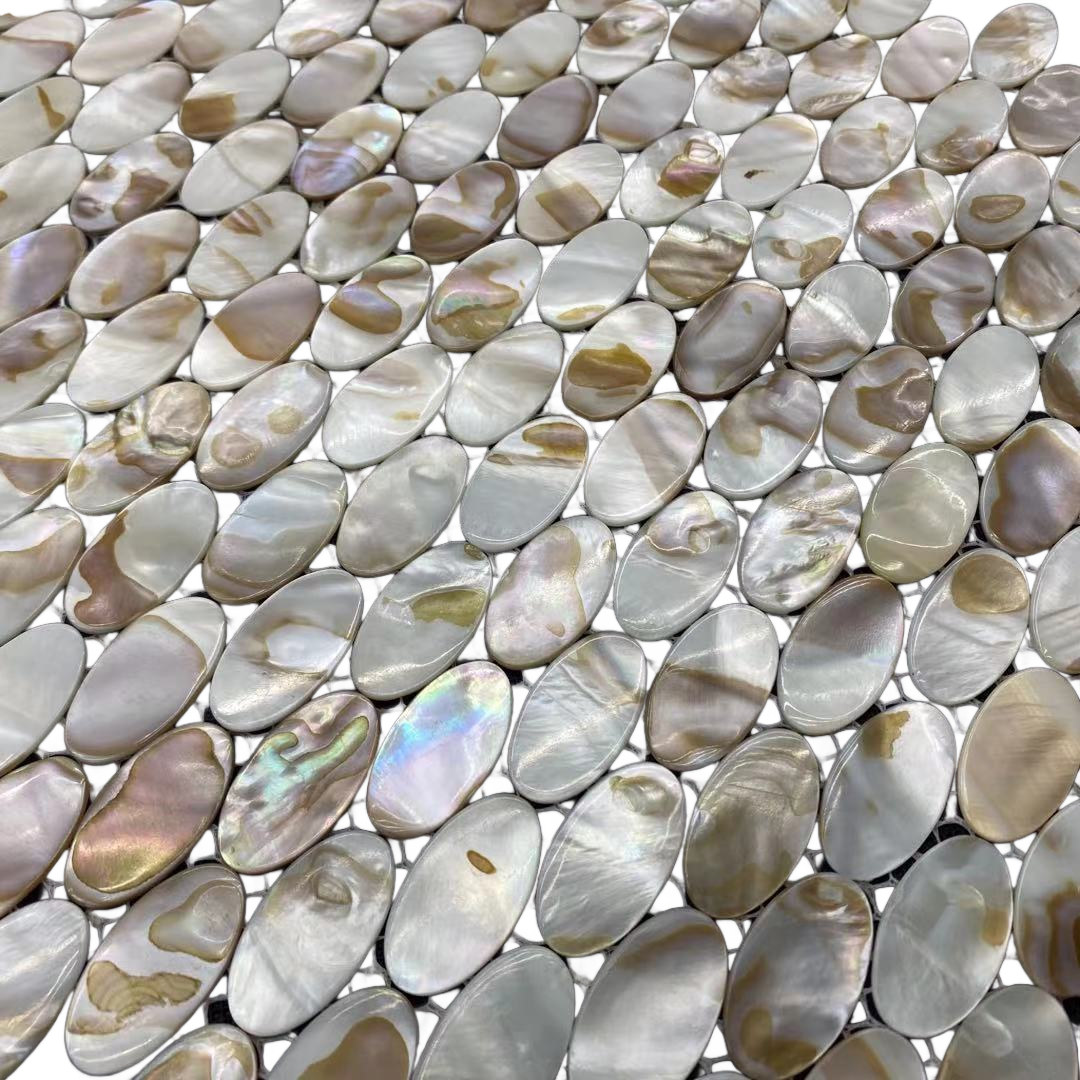 Dapple Oval Mother of Pearl Mosaic Tile for Bathroom Kitchen and Shower Wall Tile