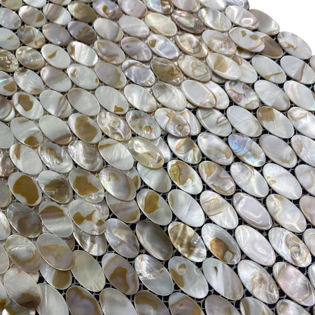 Dapple Oval Mother of Pearl Mosaic Tile for Bathroom Kitchen and Shower Wall Tile