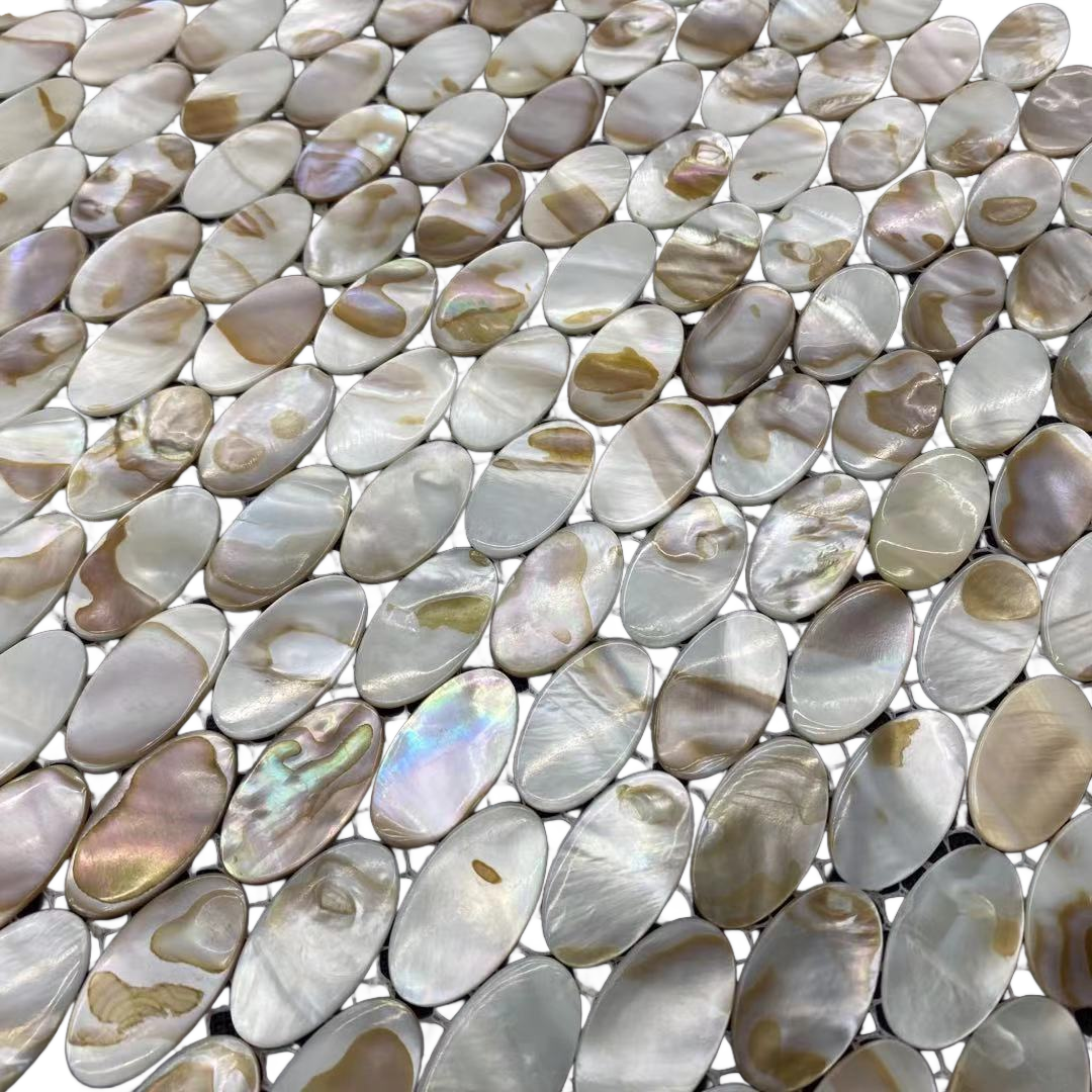 Dapple Oval Mother of Pearl Mosaic Tile for Bathroom Kitchen and Shower Wall Tile