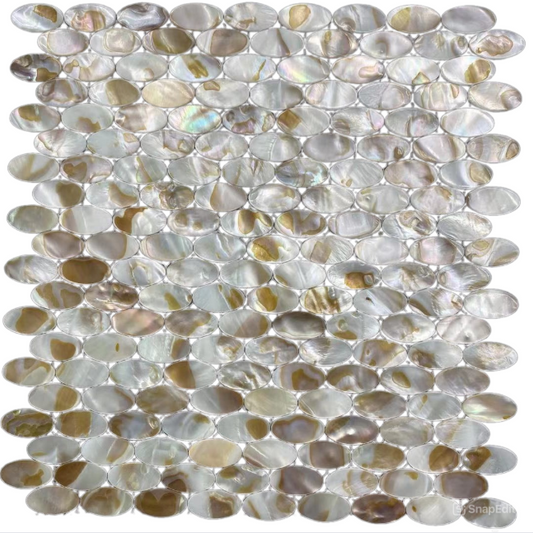 Dapple Oval Mother of Pearl Mosaic Tile for Bathroom Kitchen and Shower Wall Tile