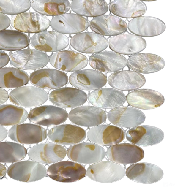 Dapple Oval Mother of Pearl Mosaic Tile for Bathroom Kitchen and Shower Wall Tile