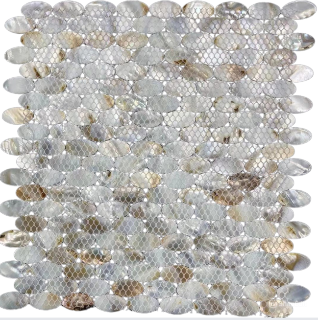 Dapple Oval Mother of Pearl Mosaic Tile for Bathroom Kitchen and Shower Wall Tile