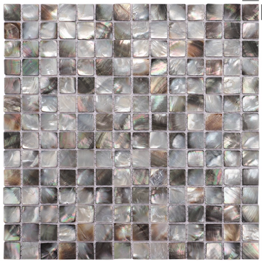 Black Square Mother of Pearl Mosaic Seashell Tile For Bathroom Kitchen Wall Spa Shower Backsplash Tile