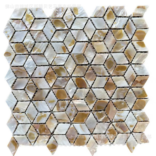Dapple Rhombus Mother of Pearl Mosaic Tile for Bathroom Kitchen Shower Backsplash Tile