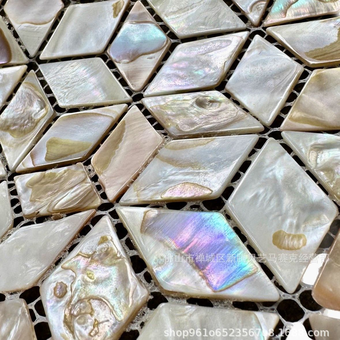 Dapple Rhombus Mother of Pearl Mosaic Tile for Bathroom Kitchen Shower Backsplash Tile