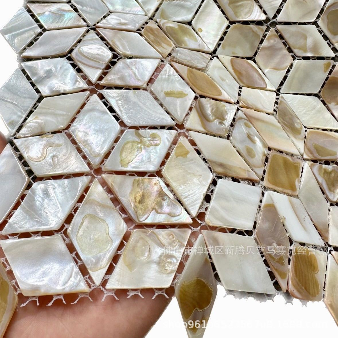 Dapple Rhombus Mother of Pearl Mosaic Tile for Bathroom Kitchen Shower Backsplash Tile