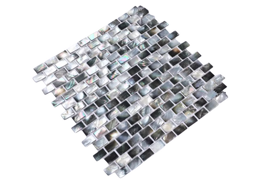 Black Brick Mother of Pearl Seashell Mosaic Tile for Bathroom Kitchen and Shower Wall Tile