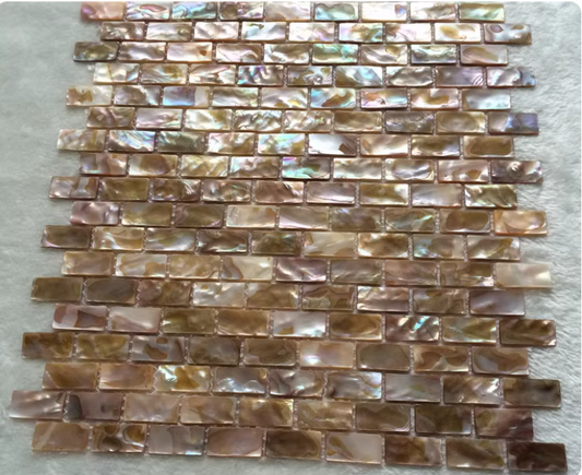Dark Dapple Brick Mother of Pearl Mosaic Tile for Bathroom Kitchen and Shower Wall Tile