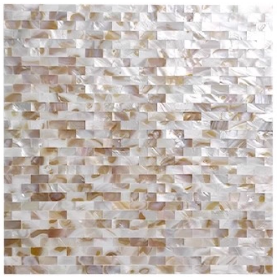 0.39" X 0.78"(10mm x 20mm) Mosaic Dapple Brick Seamless Mother of Pearl Mosaic Tile for Bathroom Kitchen and Shower Wall Tile