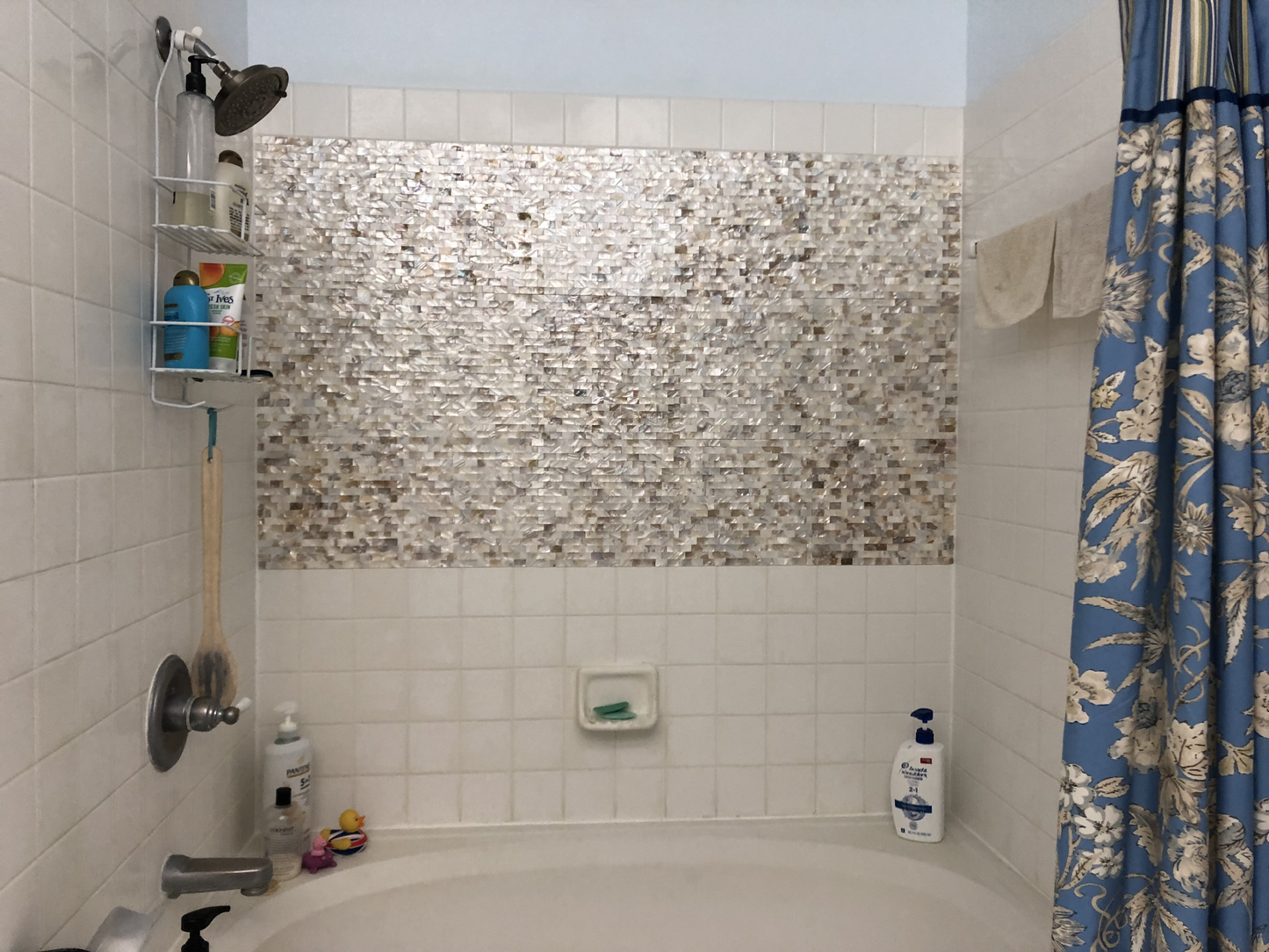 Dapple Brick Groutless Mother of Pearl Tile For Bathroom Kitchen Shower Wall Backsplash Tile
